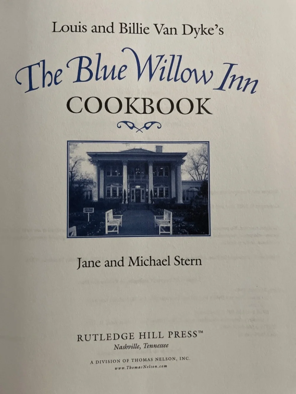 The Blue Willow Inn Cookbook